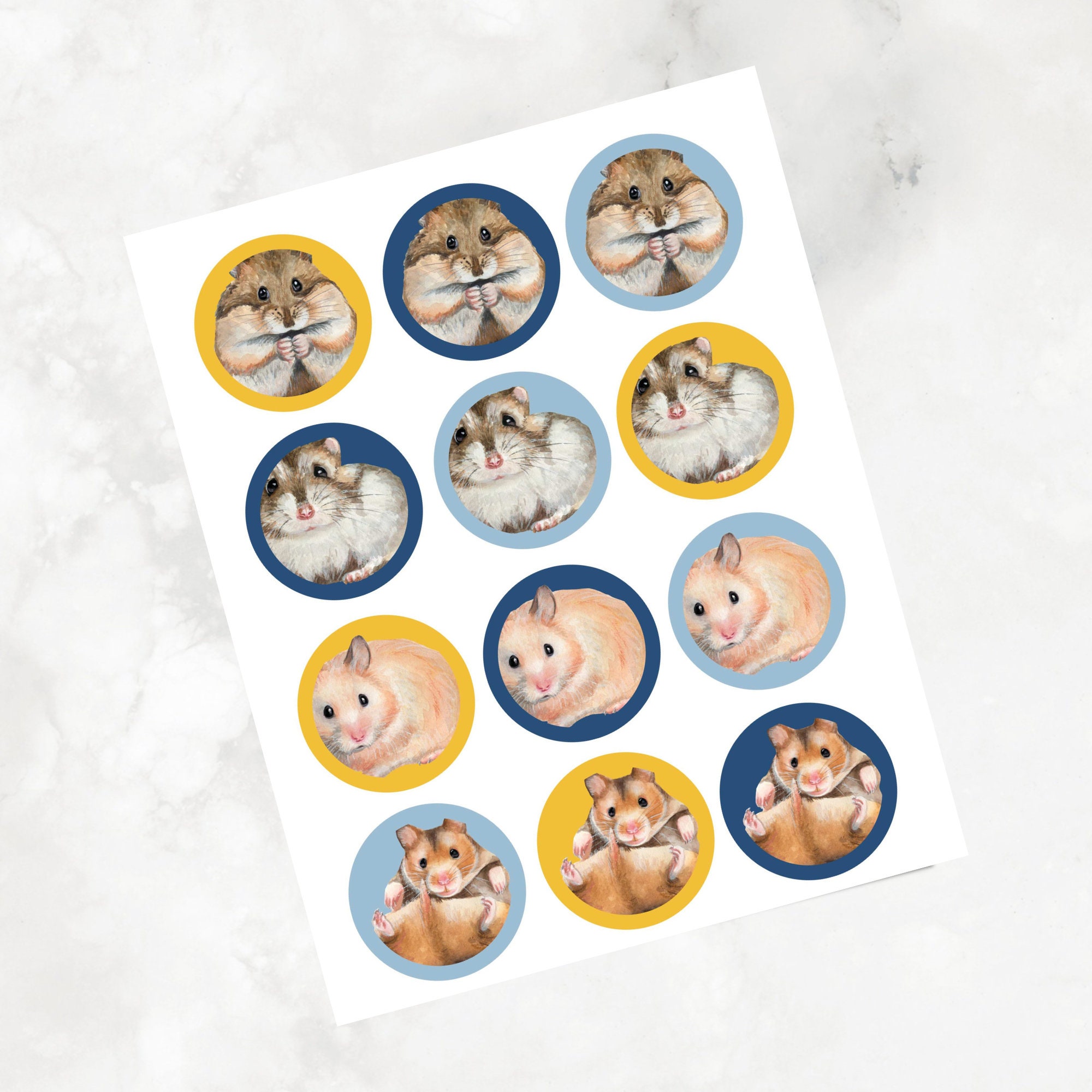 Hamster Theme Birthday Party Cupcake Kids Cupcake Toppers Digital ...