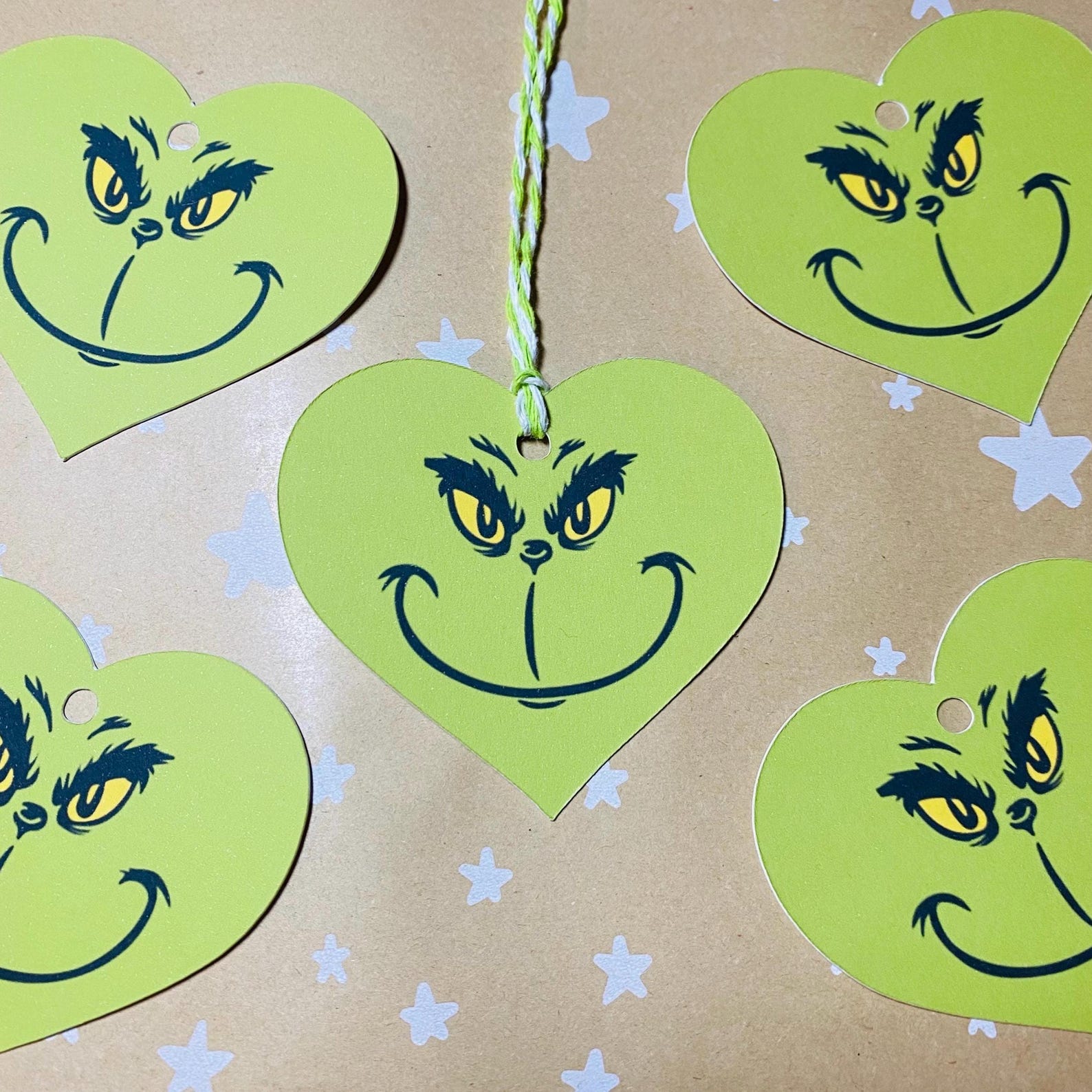 Grinch Heart Tags, Merry Grinchmas Tags, Grinch Christmas Gift Tags ...