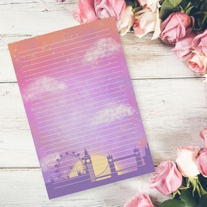 Papel para escribir London Letter, hojas de notas, juego de amigos por correspondencia, útiles para el diario, lindo material de papelería para correo postal, artículos para álbumes de recortes, carta de agradecimiento