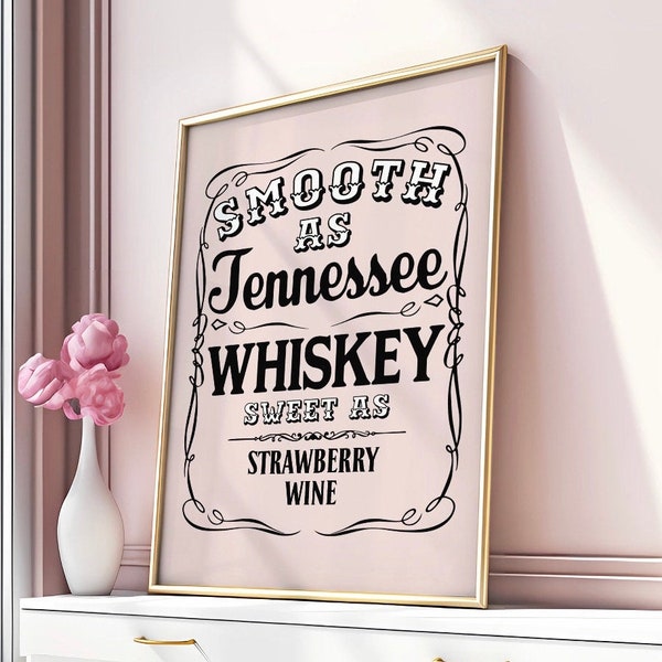 Tennessee whiskey print, country music gift, Chris Stapleton print, living room print, new home gift, housewarming gift