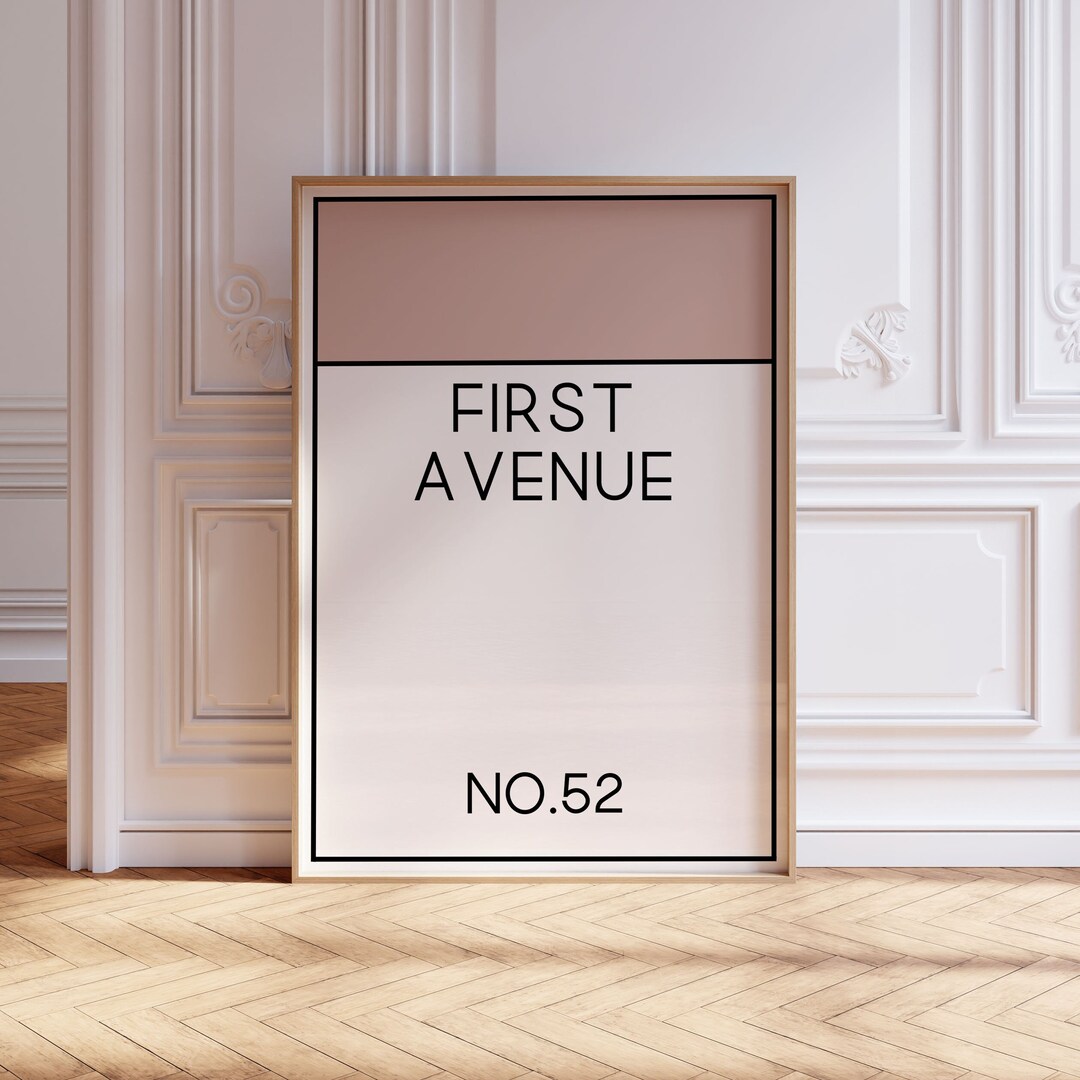 Personalised Monopoly Print, House Number Print, Home Print, Pink ...