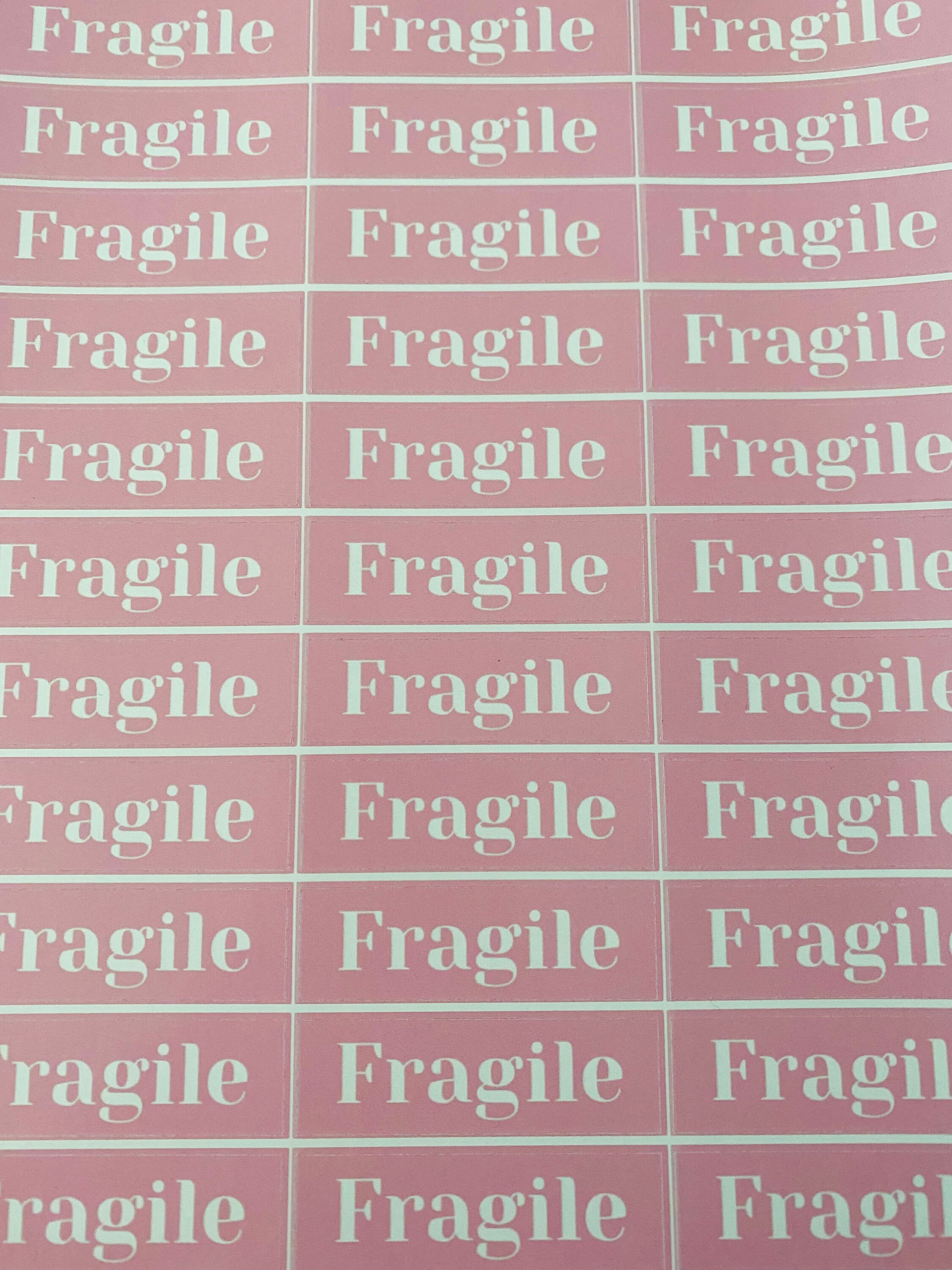 Pink Fragile Sticker Pink Fragile Stickers: Handle With Care, Small Business Packaging - Etsy