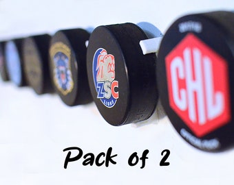 2 x Hockey Puck Wall Mount Brackets - The Perfect Hockey Puck Display!