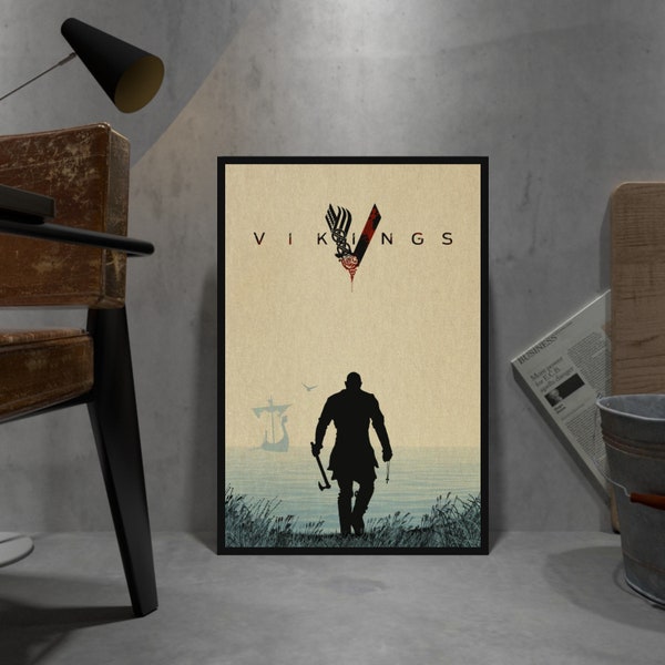 Vikings Retro Poster, Kraft Paper Print, Movie Wall Art Gift, Anime Wall Art Gift, Tv Series Wall Art Gift, Game Wall Art Gift