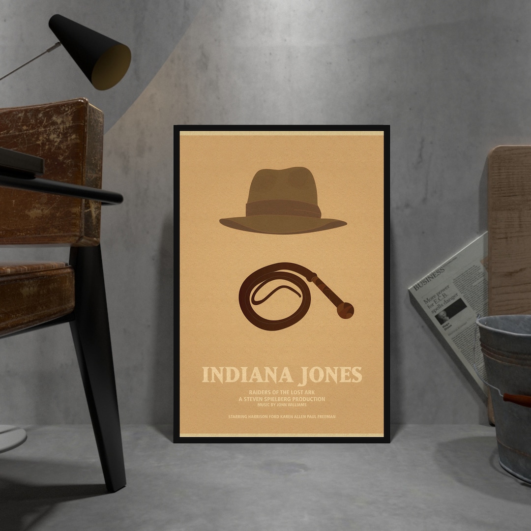 Indiana Jones Retro Poster, Kraft Paper Print, Movie Wall Art Gift ...