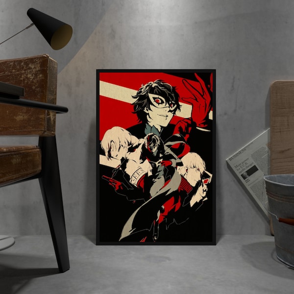 Persona 5 Poster, Kraft Paper Print, Movie Wall Art Gift, Anime Wall Art Gift, Serie Tv Wall Art Gift, Game Wall Art Gift