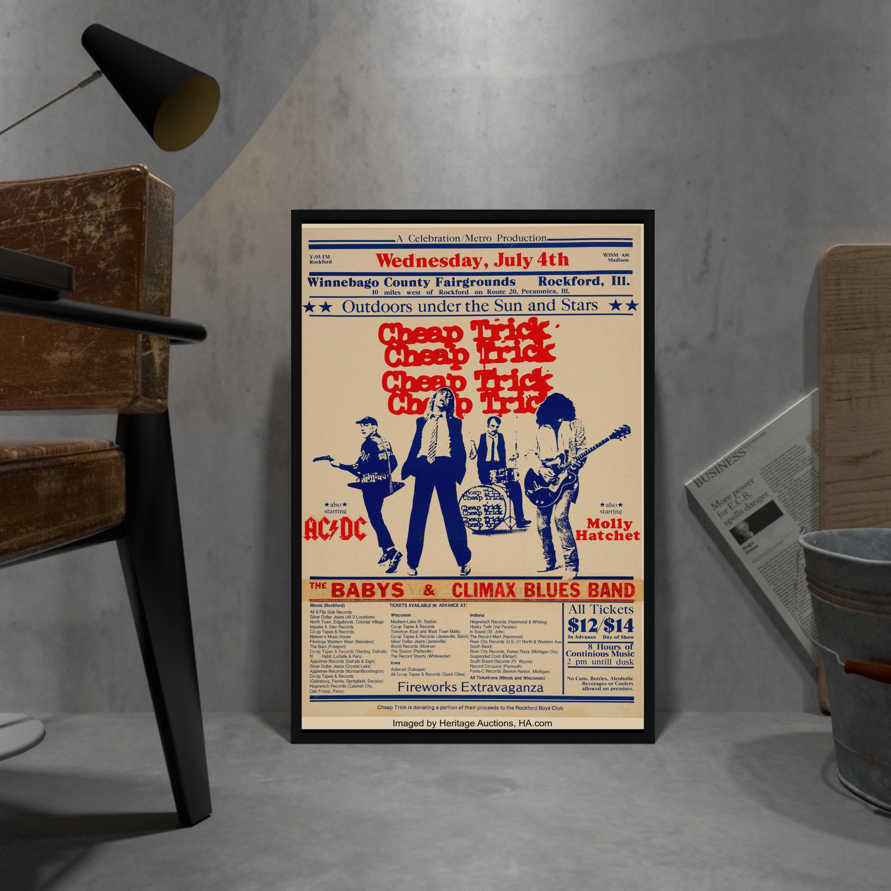 AC/DC Retro Poster, Kraft Paper Print, Movie Wall Art Gift, Anime Wall ...