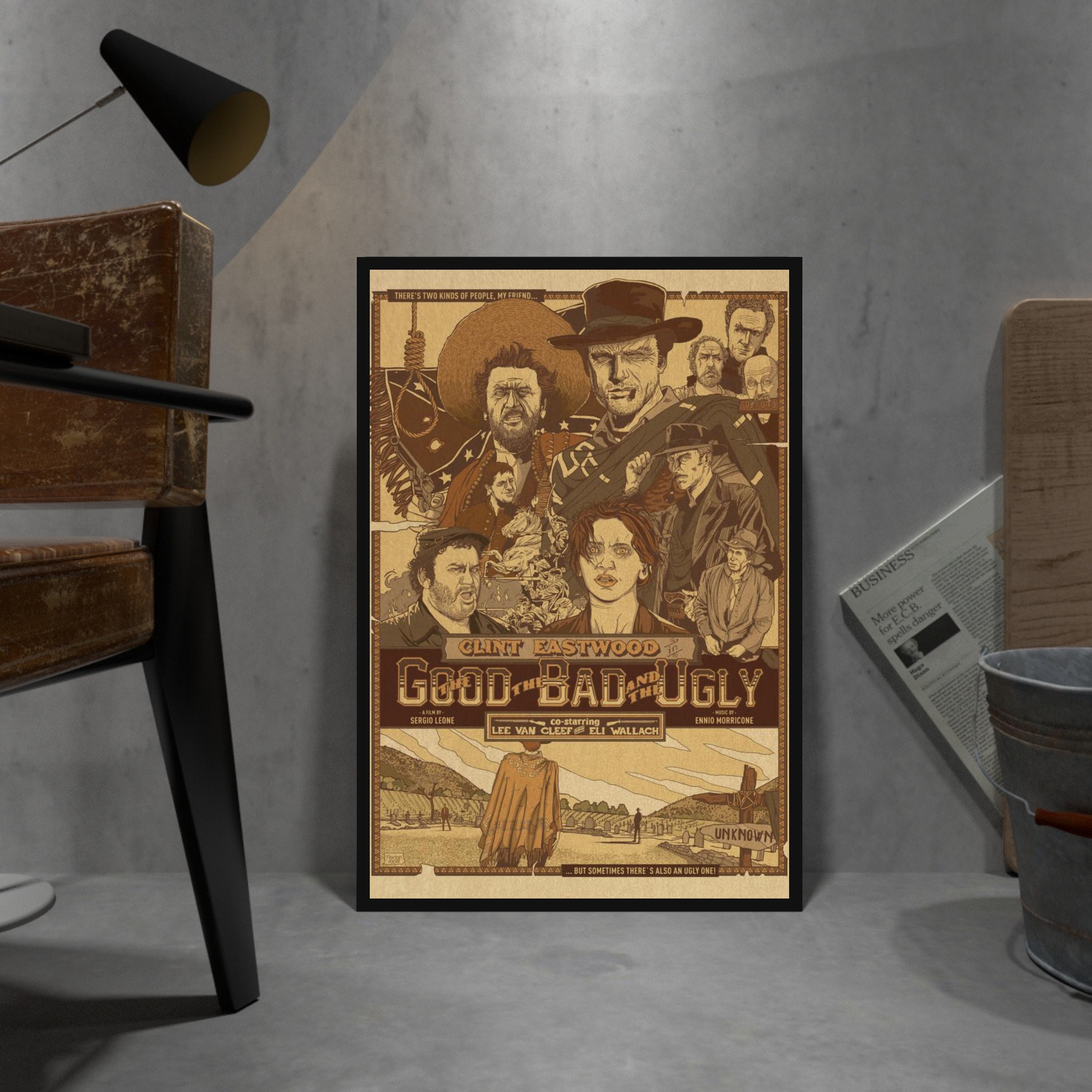 Good Bad Ugly Poster, Kraft Paper Print, Movie Wall Art Gift, Anime ...