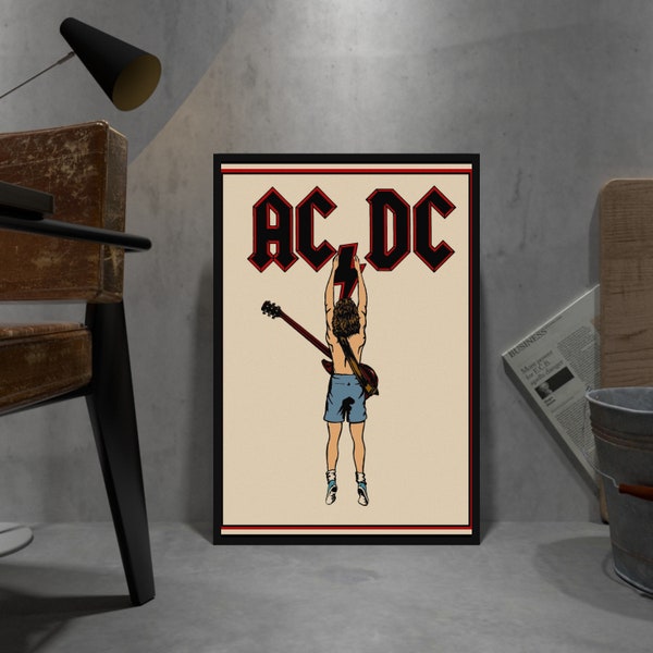 AC/DC Retro Poster, Kraftpapier Druck, Film Wand Kunst Geschenk, Anime Wand Kunst Geschenk, TV Serie Wand Kunst Geschenk, Spiel Wand Kunst Geschenk