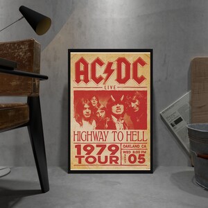AC/DC Retro Poster, Kraft Paper Print, Movie Wall Art Gift, Anime Wall ...