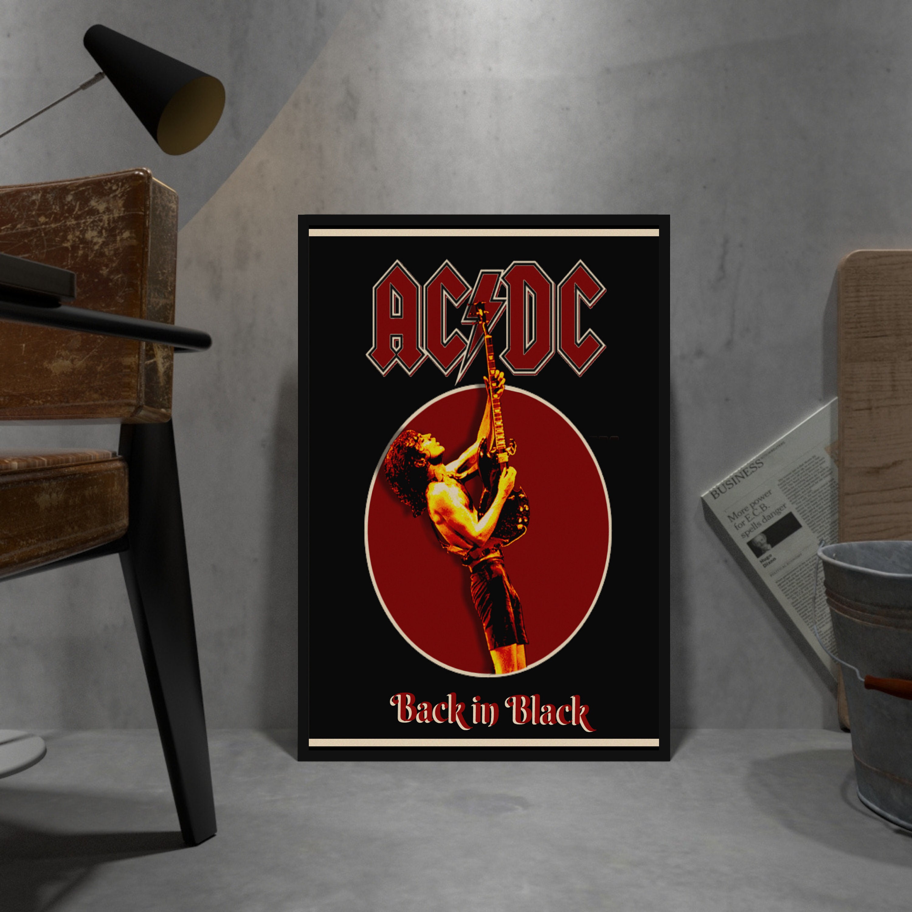 AC/DC Retro Poster, Kraft Paper Print, Movie Wall Art Gift, Anime Wall ...