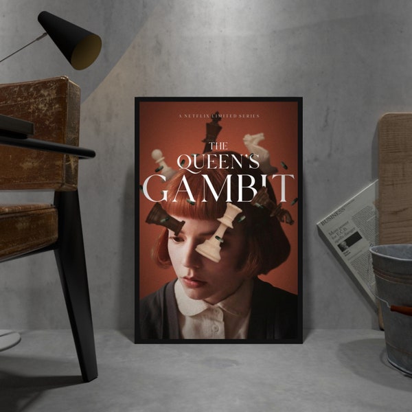 Queens Gambit Retro Poster, Kraft Paper Print, Movie Wall Art Gift, Anime Wall Art Gift, Tv Series Wall Art Gift, Game Wall Art Gift