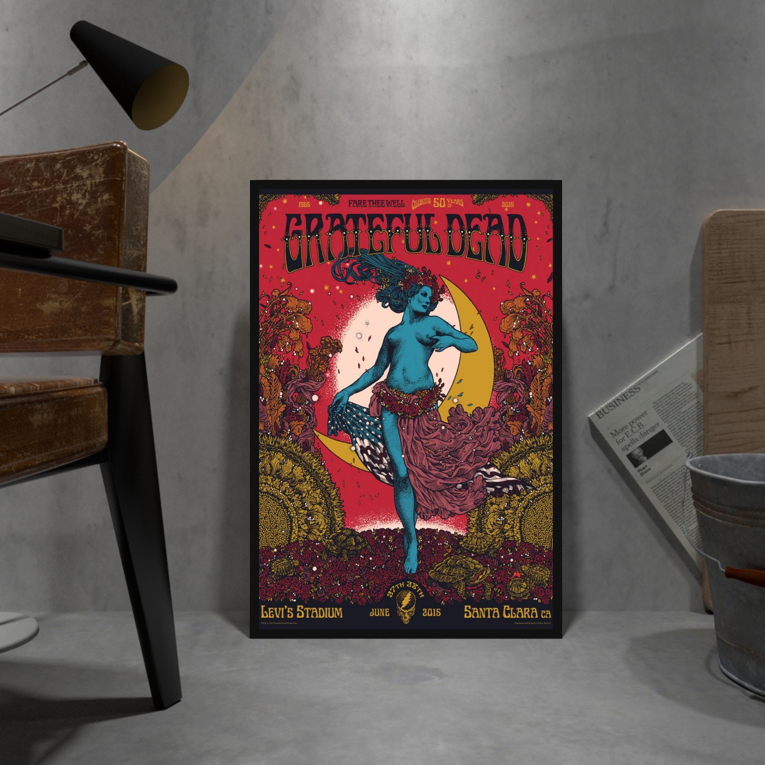 Discover Grateful Dead Retro Poster, Kraft Paper Print, Movie Wall Art Gift, Anime Wall Art Gift, Tv Series Wall Art Gift, (Und)