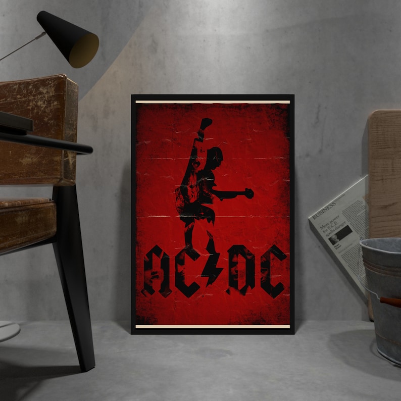 AC/DC Retro Poster Kraft Paper Print Movie Wall Art Gift - Etsy