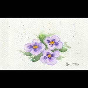 Pretty Pansies original watercolor