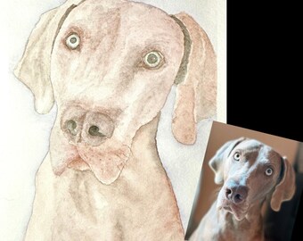 Custom Watercolor Pet Portrait from Photos, Animal Painting, Custom Paintings