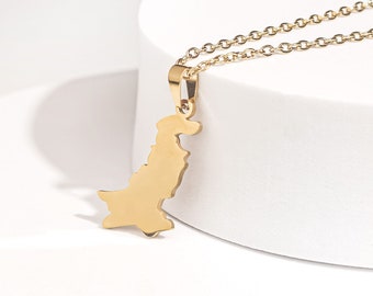 Pakistan Map Pendant Necklace