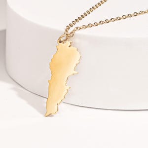 Lebanon Map Pendant Necklace | Gold