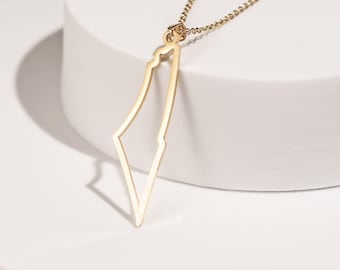 Palestine Outline Necklace | Gold