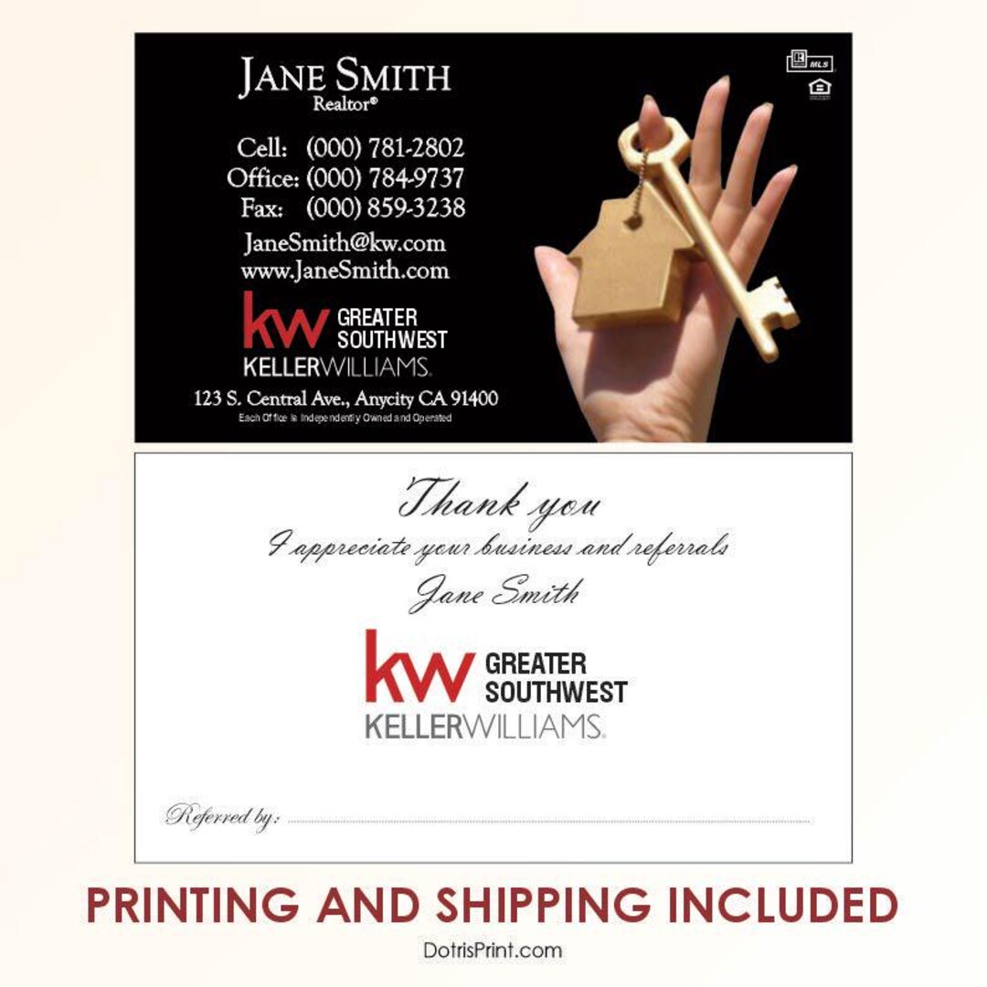 Keller Williams Business Card Template KW109 Real Estate Business
