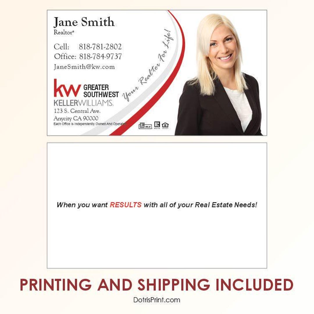 Keller Williams Business Card Template KW125 Real Estate Business