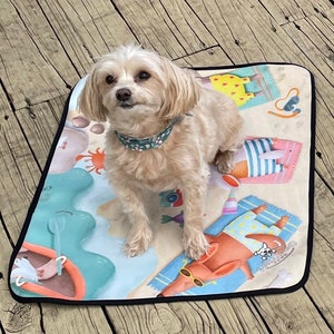 Beach Dog- Dog Travel Mat-Settle Mat- Service Dog- Dog Training Mat