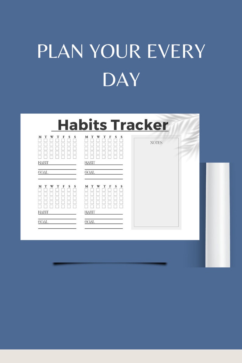 Printable Habit Tracker Stickers &amp; Labels, Printable Habit Log ...