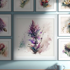 Hyacinth Printable Wall Art, Floral Wall Decor, Watercolor Hyacinth Painting, Floral Print, Floral Art
