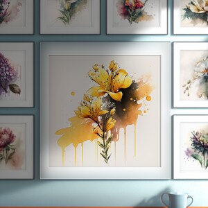 Freesia Printable Wall Art, Floral Wall Decor, Watercolor Freesia Painting, Floral Print, Floral Art