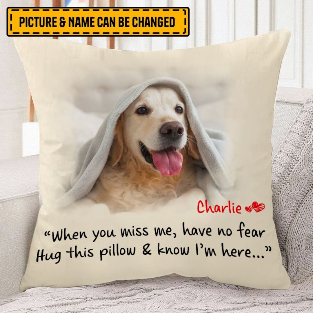 Personalized Pet Memorial Pillow Case Custom Dog Cat Photo Etsy