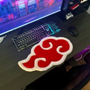 Handmade Tufted Akatsuki Cloud Keyboard Rug