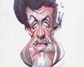 Caricature of Sylvester Stallone