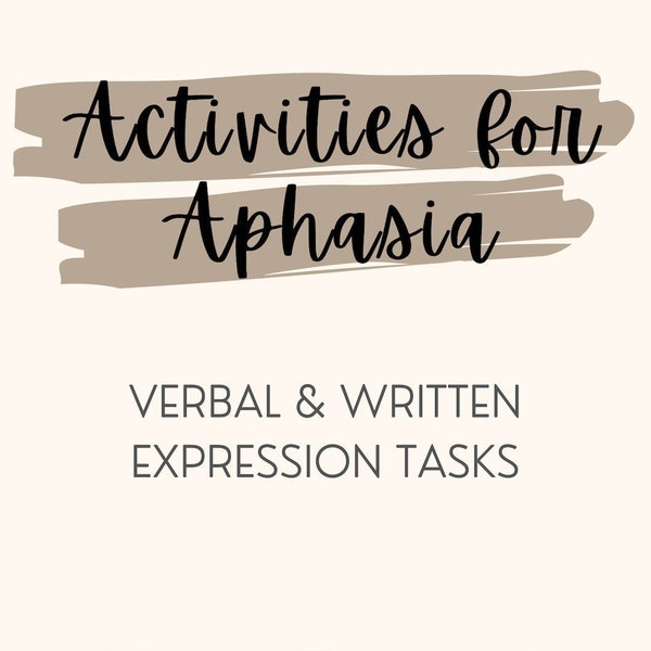 Speech Therapy - Activities for Aphasia Workbook (55 pages) *DIGITAL COPY*