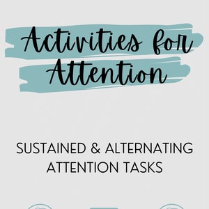 Attention and Memory Tasks- Speech Therapy *DIGITAL COPY*