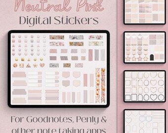 Aesthetic Digital Stickers for Planners | Pink Digital Stickers |Cute Digital Stickers| Pre-Cropped | GoodNotes