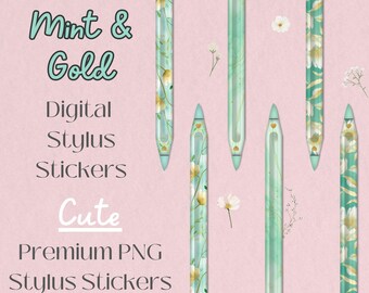 Floral Digital Stylus Stickers | Digital Accessories | Cute Digital Décor | Clipart | Apple Stylus Stickers | GoodNotes