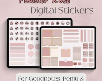 Gold Embellished Pink Digital Stickers | Aesthetic Digital Planner Stickers | Digital Stickers | Pre Cropped | GoodNotes