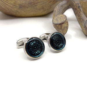 Silver Men Cufflink, Turquoise Men Cufflink, Silver Cufflink, Gift For Men