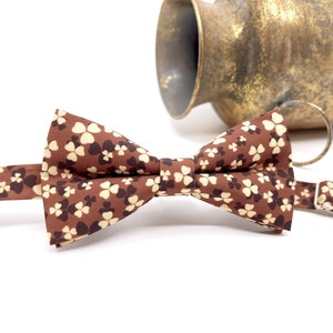 Floral Bow Tie, Burnt Orange Bow tie, Wedding Floral Bow Tie, Wedding Bow Tie, Groom Bow Tie, Grroom Bow Tie