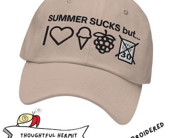Summer Sucks Embroidered Dad Hat - Ice Cream Lover Baseball Cap