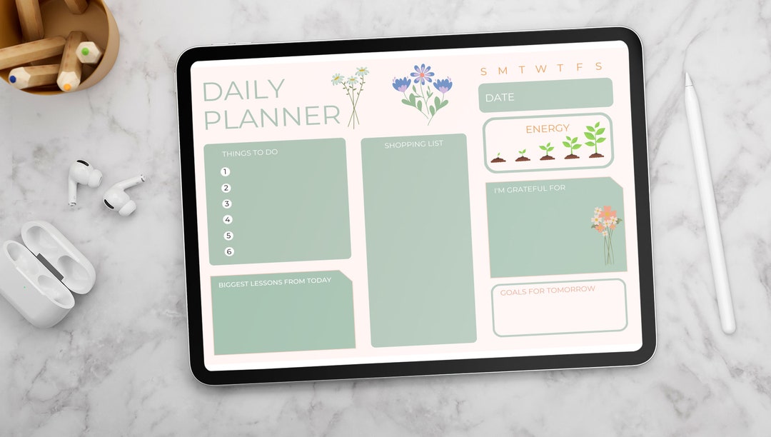 Digital Daily Planner Portrait and Landscape - Etsy