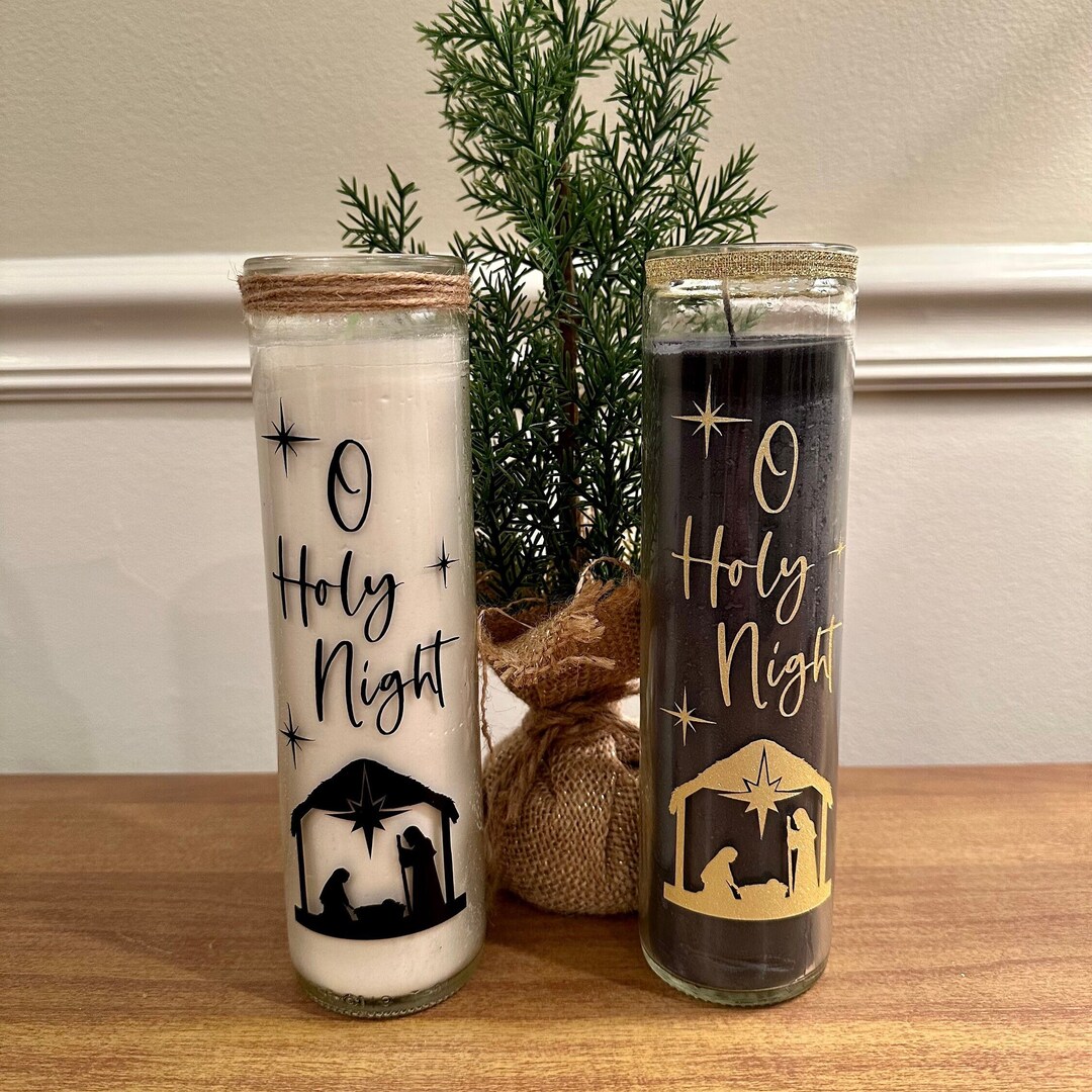 Christmas Nativity Candle Etsy