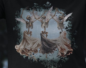 Whimsigoth Dancing Skeleton Fairies T-shirt – Grunge Fairycore