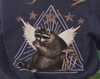 Goblincore Raccoon Fairy Wing T-shirt – Cottagecore Aesthetic