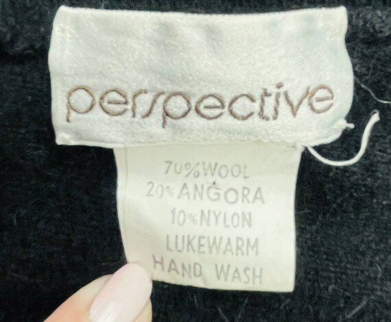 Vintage Perspective Sweater Womens L Black Wool A… - image 3