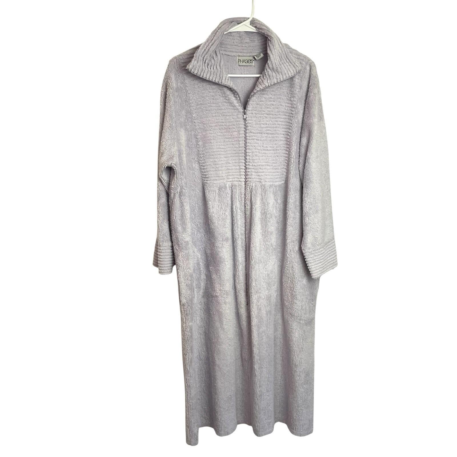 chinese dress ladies Casual Nights Women's Quilted Long Sleeve Zip Up House Dress Robe, Blue, S  at Amazon Women's Clothing store