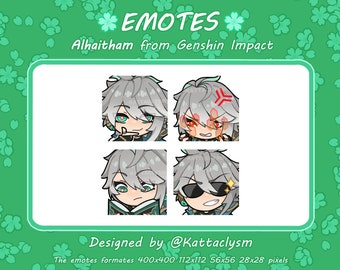 REWORKED Genshin Impact Alhaitham Emotes/Twitch | Discord / 4 Pack