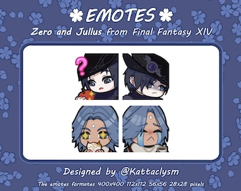 FFXIV Emtoes Pack Zero and Jullus (Endwalker) / Twitch / Discord / 4 pack