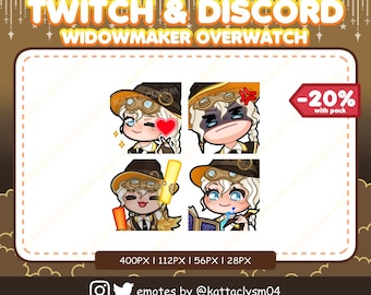 Overwatch Widowmaker Witch Emote / Twitch / Discord / 4 pack