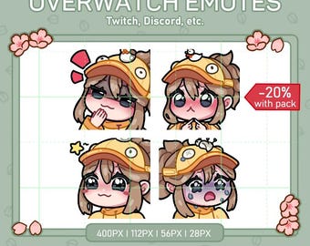 Overwatch Rainy Day Mercy Emotes 4 pack / Twitch / Discord